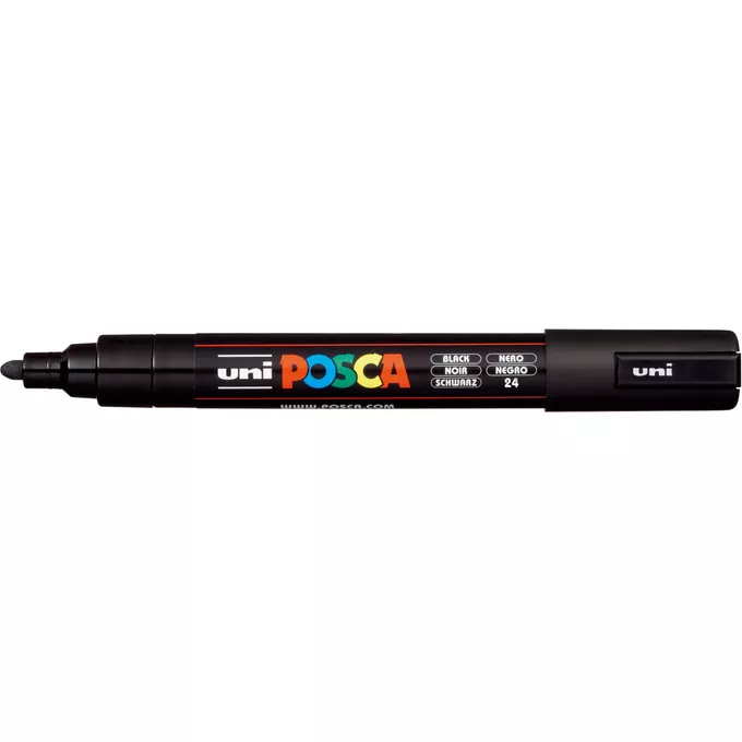 Marker uni POSCA PC-5M z okrągłą, średnią końcówką, czarny