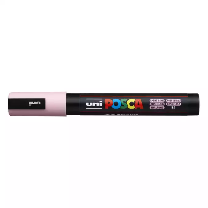 Marker uni POSCA PC-5M z okrągłą średnią końcówką, jasnoróżowy