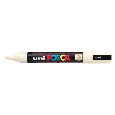 Marker uni POSCA PC-5M z okrągłą średnią końcówką, kość słoniowa