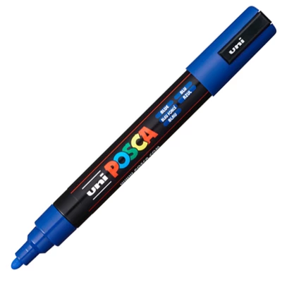 Marker uni POSCA PC-5M z okrągłą średnią końcówką, niebieski