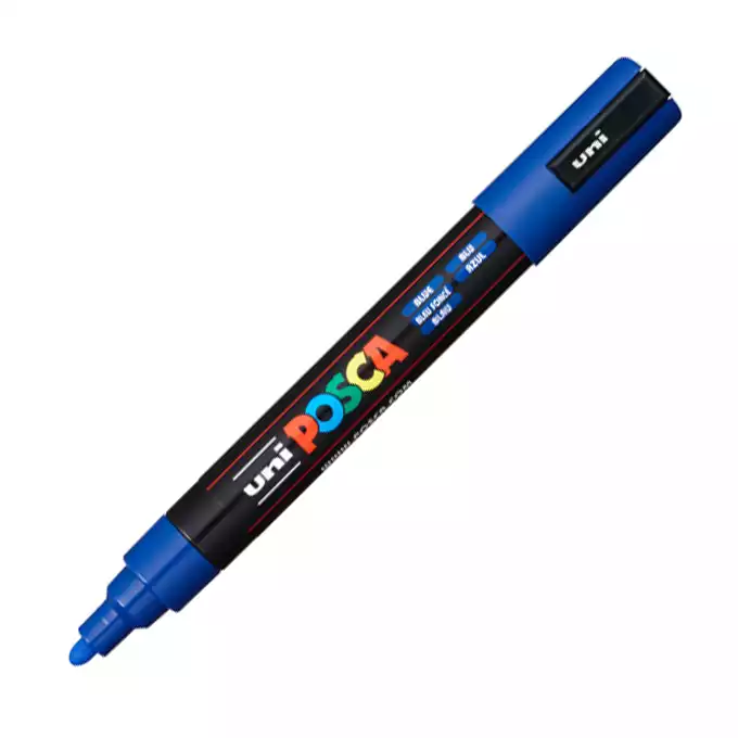 Marker uni POSCA PC-5M z okrągłą średnią końcówką, niebieski