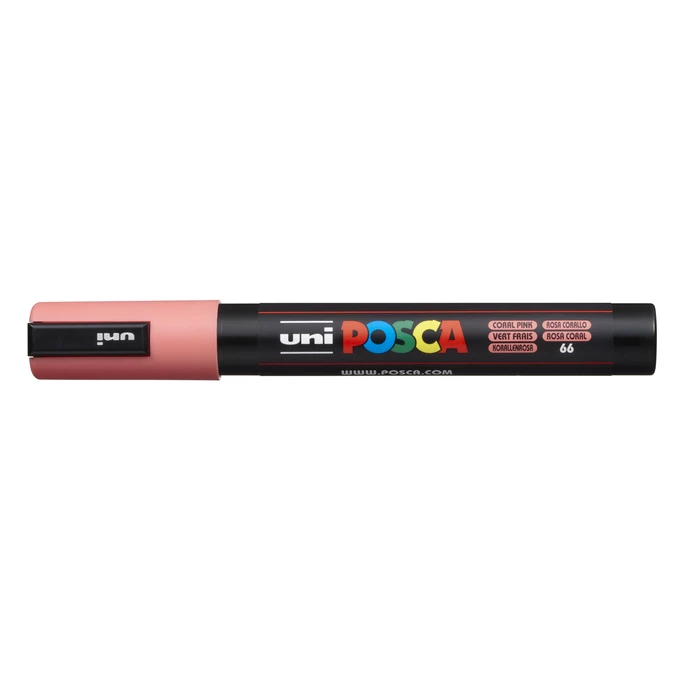 Marker uni POSCA PC-5M z okrągłą średnią końcówką, pastelowy koralowy