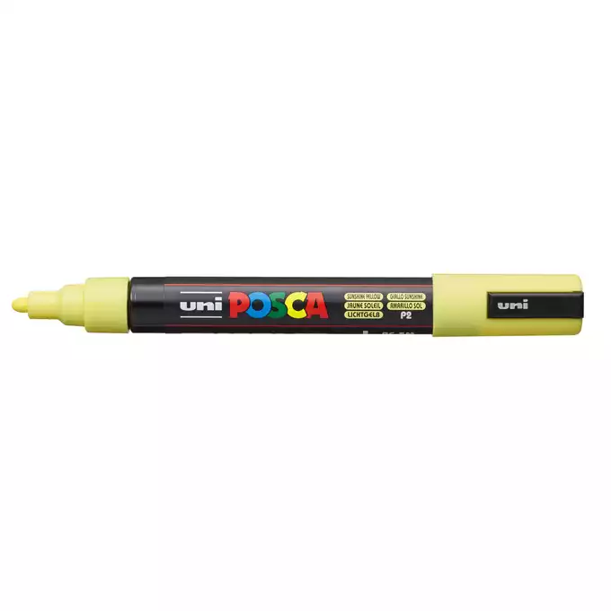 Marker uni POSCA PC-5M z okrągłą średnią końcówką, pastelowy żółty