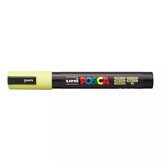 Marker uni POSCA PC-5M z okrągłą średnią końcówką, pastelowy żółty