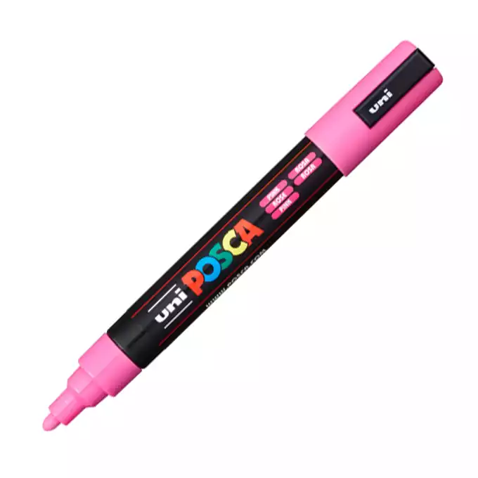 Marker uni POSCA PC-5M z okrągłą średnią końcówką, różowy