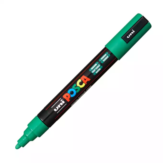 Marker uni POSCA PC-5M z okrągłą średnią końcówką, zielony