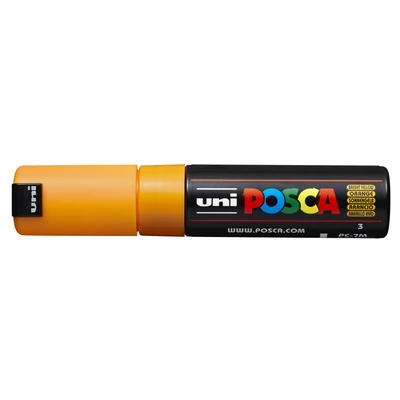 Marker uni POSCA PC-7M z okrągłą, grubą końcówką, ciemnożółty