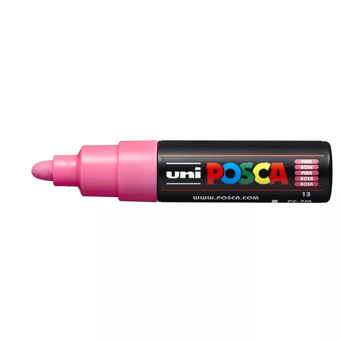 Marker uni POSCA PC-7M z okrągłą, grubą końcówką, różowy