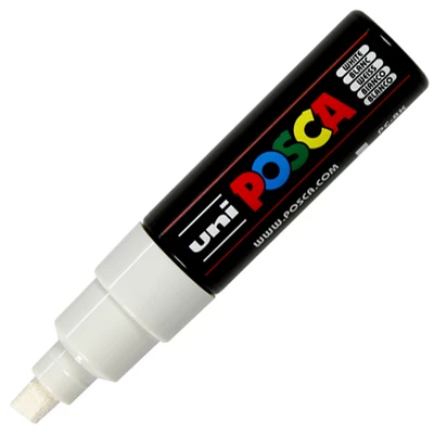 Marker uni POSCA PC-8K z szeroką końcówką, biały