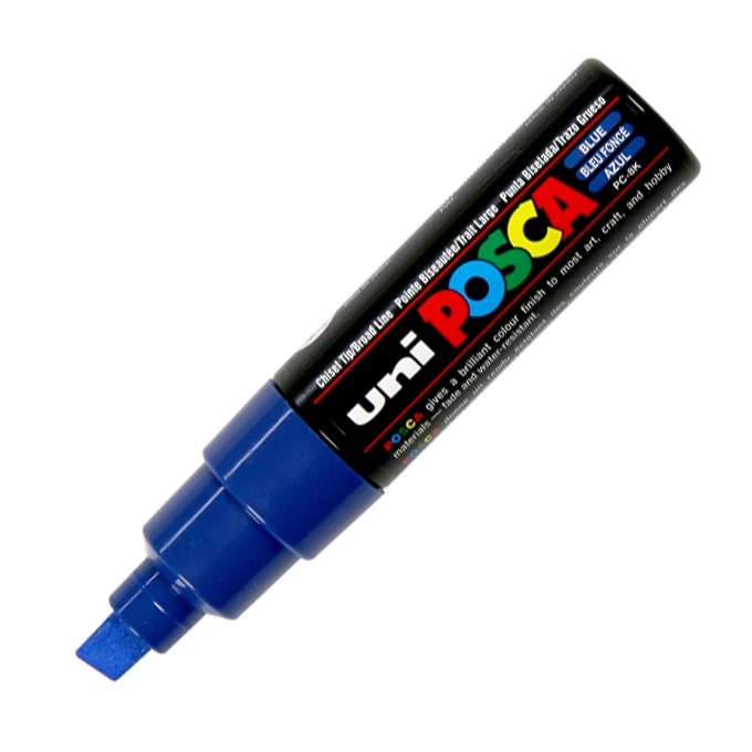 Marker uni POSCA PC-8K z szeroką, ściętą końcówką, niebieski