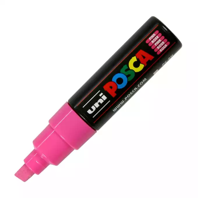 Marker uni POSCA PC-8K z szeroką, ściętą końcówką, różowy