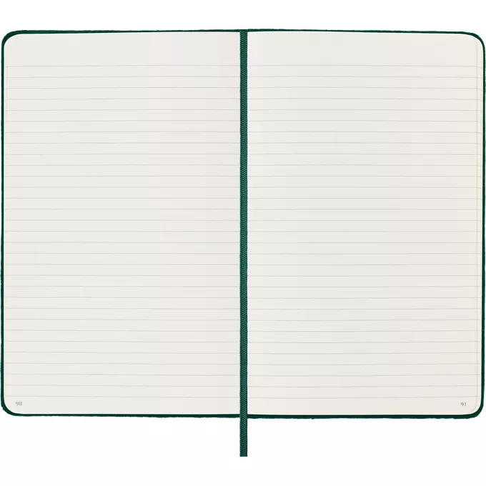 Notatnik Moleskine Large 13 × 21 cm, edycja limitowana Velvet, 176 stron w linie, zielony