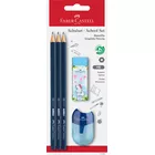 OŁÓWKI FABER-CASTELL 1111 HB, KOLOROWE, 3 SZTUKI + GUMKA I TEMPERÓWKA