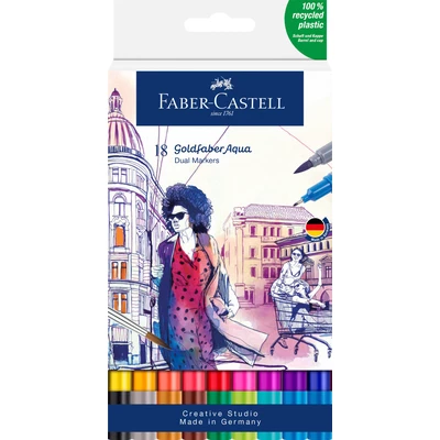 PISAKI AKWARELOWE FABER-CASTELL GOLDFABER AQUA, 18 KOLORÓW