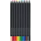 [Zestaw] KREDKI OŁÓWKOWE BLACK EDITION FABER-CASTELL, 12 KOLORÓW