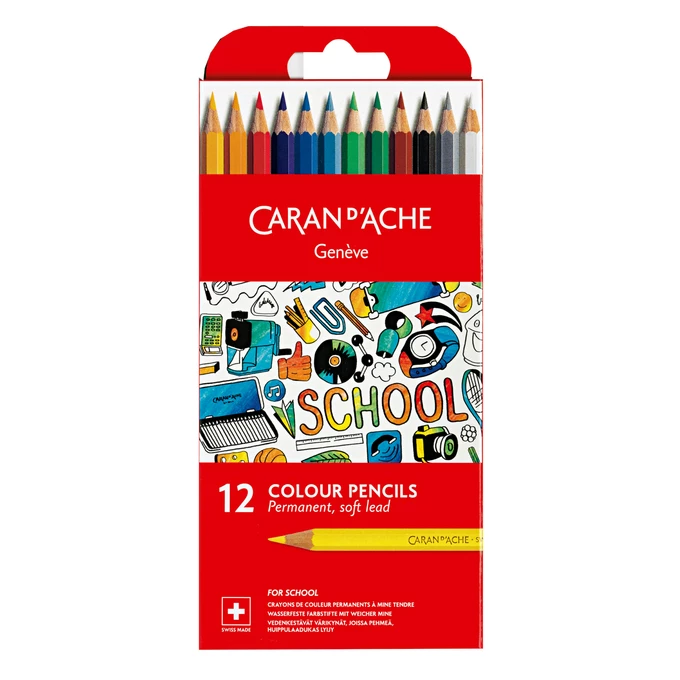 KREDKI SWISSCOLOR SCHOOL LINE, CARAN DACHE, 12 KOLORÓW