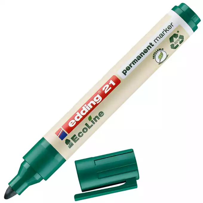 MARKER PERMANENTNY E-21 EDDING ECOLINE, 1,5-3MM, ZIELONY