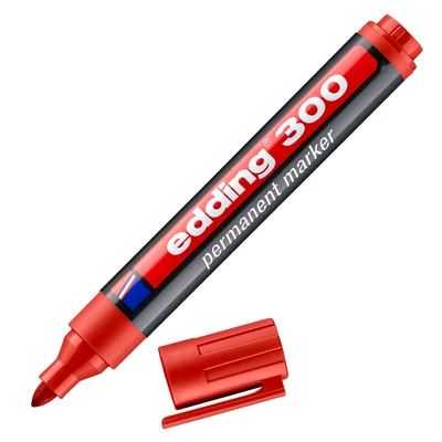 MARKER PERMANENTNY E-300 EDDING, 1,5-3MM, CZERWONY