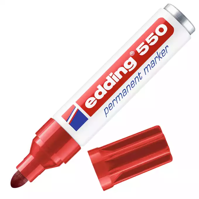 MARKER PERMANENTNY E-550 EDDING, 3-4 MM, CZERWONY