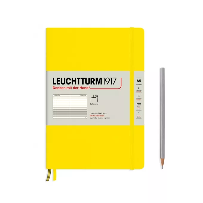 NOTATNIK LEUCHTTURM1917 MEDIUM (A5) MIĘKKA OPRAWA CYTRYNOWY