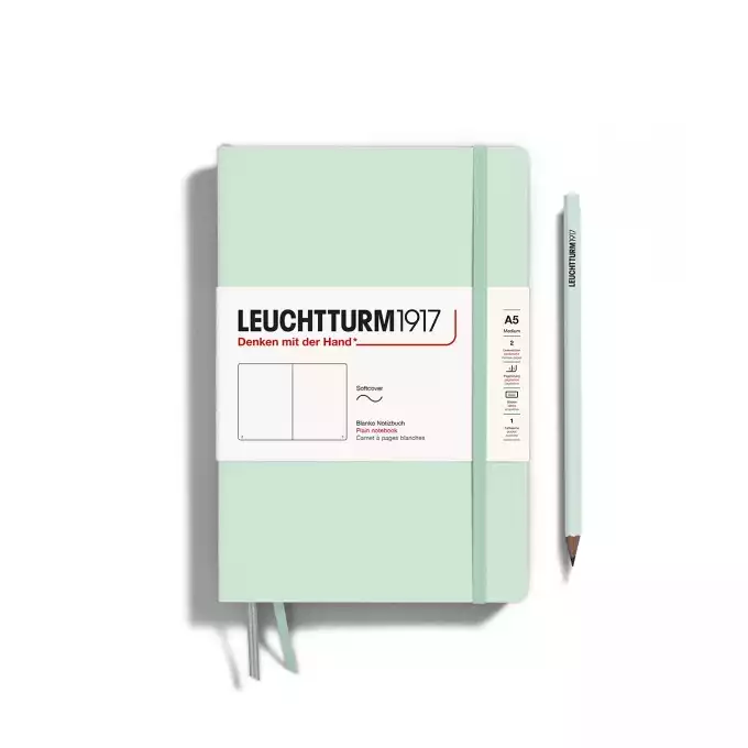 NOTATNIK LEUCHTTURM1917 MEDIUM (A5) MIĘKKA OPRAWA NATURAL COLOURS MINT GREEN