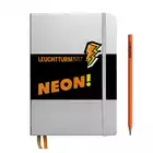 NOTATNIK LEUCHTTURM1917 MEDIUM (A5) NEON SREBRNY Z POMARAŃCZOWYM WYKOŃCZENIEM W KROPKI