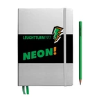 NOTATNIK LEUCHTTURM1917 MEDIUM (A5) NEON SREBRNY Z ZIELONYM WYKOŃCZENIEM W KROPKI