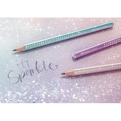 OŁÓWEK JUMBO SPARKLE METALLIC B FABER-CASTELL, FIOLETOWY